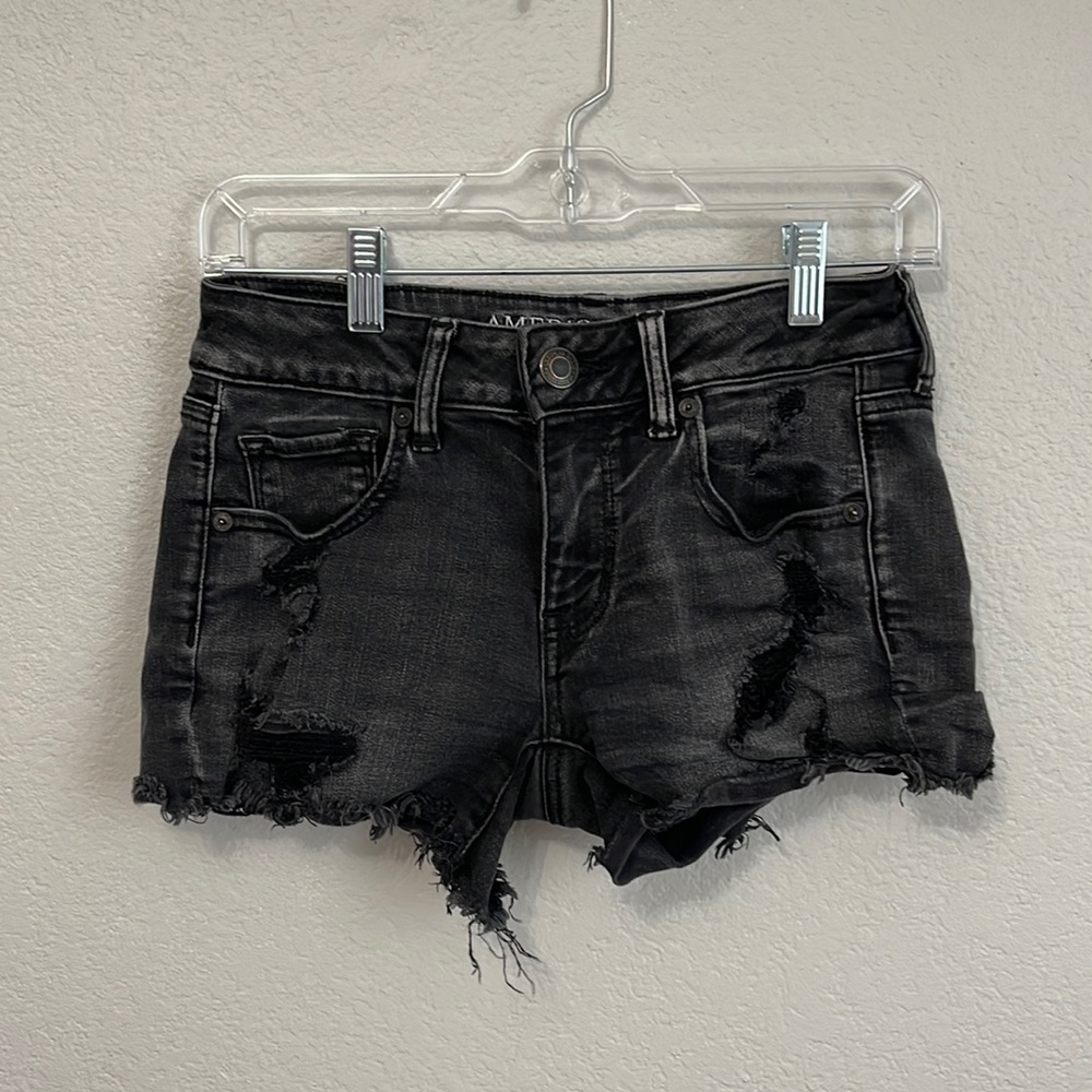 Black jean shorts